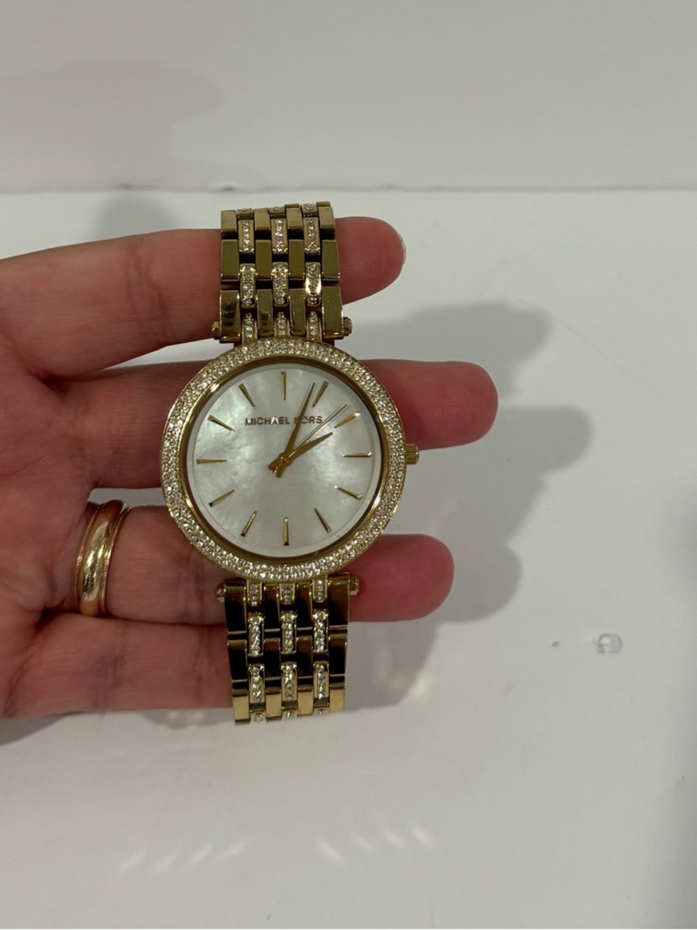 Michael Kors Gold Tone Crystal-Accented Watch - Picture 2 of 6